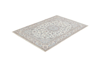 Authentic Persian Nain Hand Knotted Wool Blue Area Rug 6' 8" x 10' 0"