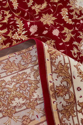 Authentic Persian Tabriz Hand Knotted Wool Silk Blend Blue Area Rug 8' 3" x 11' 7"