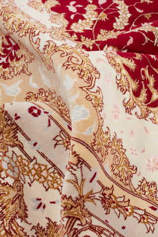 Authentic Persian Tabriz Hand Knotted Wool Silk Blend Blue Area Rug 8' 3" x 11' 7"