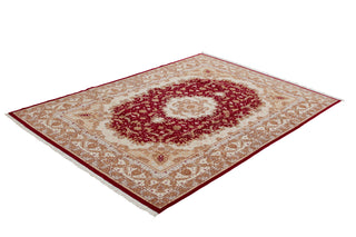 Authentic Persian Tabriz Hand Knotted Wool Silk Blend Blue Area Rug 8' 3" x 11' 7"