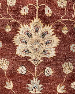 Traditional Oushak Hand Knotted Floral Wool Rust Area Rug 9' 4" x 12' 4"