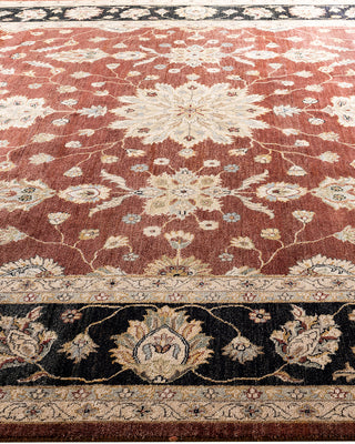Traditional Oushak Hand Knotted Floral Wool Rust Area Rug 9' 4" x 12' 4"
