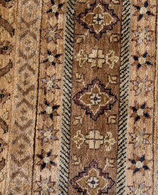Traditional Floral Wool Hand Knotted Beige Area Rug 9' 0" x 12' 0"