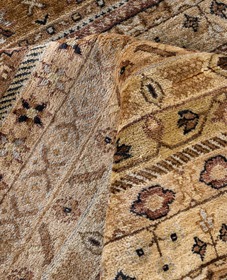 Traditional Floral Wool Hand Knotted Beige Area Rug 9' 0" x 12' 0"