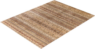 Traditional Floral Wool Hand Knotted Beige Area Rug 9' 0" x 12' 0"