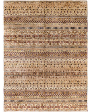 Traditional Floral Wool Hand Knotted Beige Area Rug 9' 0" x 12' 0"