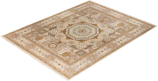 Traditional Ikat Hand Knotted Oriental Wool Brown Area Rug 8' 0" x 10' 4"