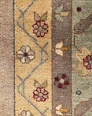 Traditional Ikat Hand Knotted Floral Wool Beige Area Rug 8' 1" x 10' 4"