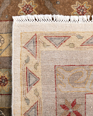 Traditional Ikat Hand Knotted Floral Wool Beige Area Rug 8' 1" x 10' 4"