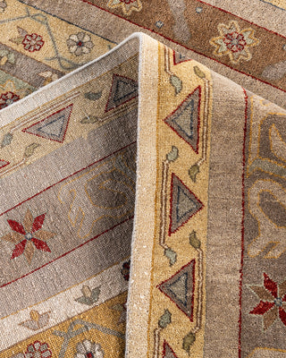 Traditional Ikat Hand Knotted Floral Wool Beige Area Rug 8' 1" x 10' 4"
