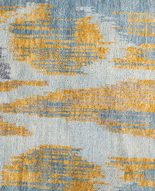 Traditional Floral Wool, Silk Hand Knotted Blue Area Rug 8' 1" x 10' 1"