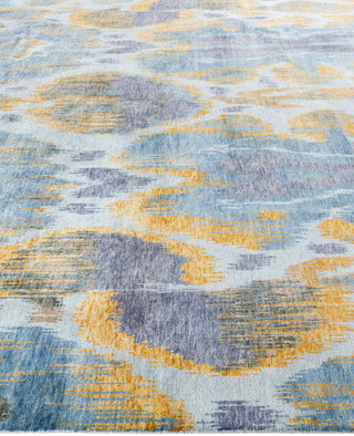Traditional Floral Wool, Silk Hand Knotted Blue Area Rug 8' 1" x 10' 1"