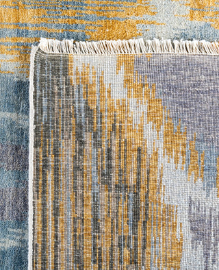 Traditional Floral Wool, Silk Hand Knotted Blue Area Rug 8' 1" x 10' 1"