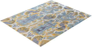 Traditional Floral Wool, Silk Hand Knotted Blue Area Rug 8' 1" x 10' 1"