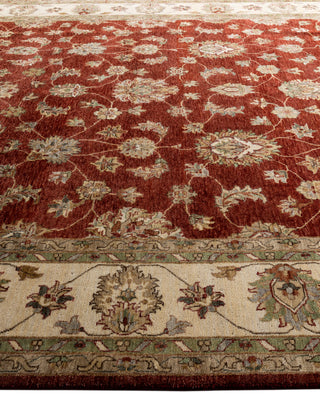 Traditional Floral Wool Hand Knotted Red Area Rug 9' 1" x 12' 2"