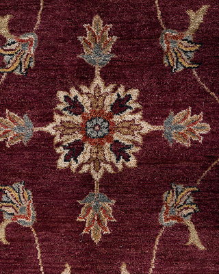 Traditional Oushak Hand Knotted Floral Wool Red Area Rug 9' 2" x 12' 3"