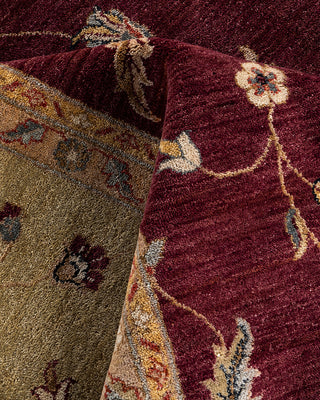 Traditional Oushak Hand Knotted Floral Wool Red Area Rug 9' 2" x 12' 3"