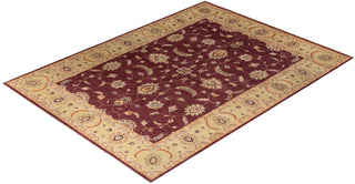 Traditional Oushak Hand Knotted Floral Wool Red Area Rug 9' 2" x 12' 3"