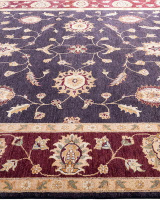 Traditional Oushak Hand Knotted Floral Wool Purple Area Rug 8' 1" x 10' 1"