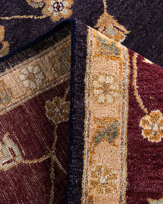 Traditional Oushak Hand Knotted Floral Wool Purple Area Rug 8' 1" x 10' 1"