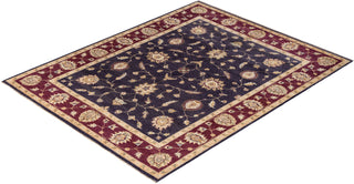Traditional Oushak Hand Knotted Floral Wool Purple Area Rug 8' 1" x 10' 1"