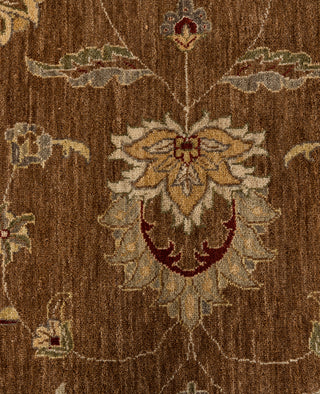 Traditional Floral Wool Hand Knotted Brown Area Rug 8' 10" x 12' 3"