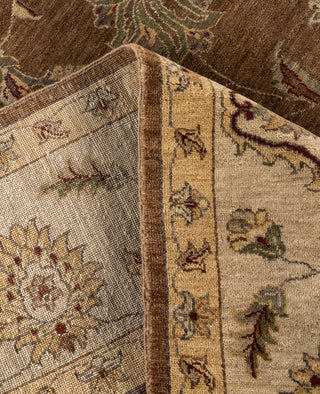 Traditional Floral Wool Hand Knotted Brown Area Rug 8' 10" x 12' 3"