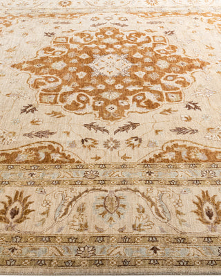 Traditional Oushak Hand Knotted Floral Wool Beige Area Rug 8' 0" x 10' 3"