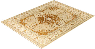 Traditional Oushak Hand Knotted Floral Wool Beige Area Rug 8' 0" x 10' 3"