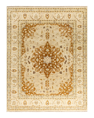 Traditional Oushak Hand Knotted Floral Wool Beige Area Rug 8' 0" x 10' 3"