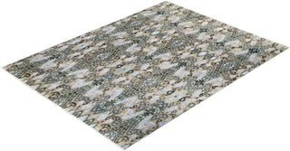 Traditional Ikat Hand Knotted Floral Silk & Wool Blend Green Area Rug 9' 1" x 12' 2"
