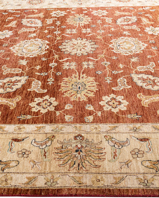 Traditional Oushak Hand Knotted Floral Wool Rust Area Rug 8' 3" x 10' 7"