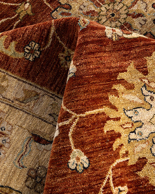 Traditional Oushak Hand Knotted Floral Wool Rust Area Rug 8' 3" x 10' 7"