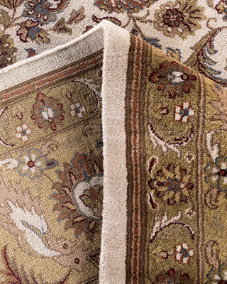 Traditional Kashan Hand Knotted Floral Wool Ivory Area Rug 9' 3" x 12' 1"
