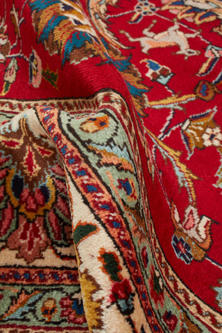 Authentic Persian Tabriz Hand Knotted Wool Red Area Rug 8' 0" x 11' 0"