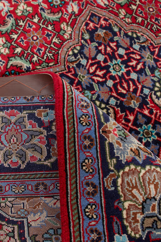 Authentic Persian Kashan Silk Hand Knotted Wool Blue Area Rug 4' 5" x 7' 6"