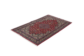 Authentic Persian Kashan Silk Hand Knotted Wool Blue Area Rug 4' 5" x 7' 6"