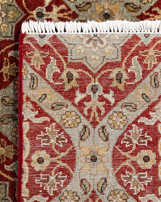 Traditional Ikat Hand Knotted Floral Wool Red Area Rug 6' 8" x 9' 8"