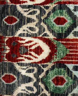 Traditional Geometric Wool, Silk Hand Knotted Red Area Rug 8' 0" x 9' 10"