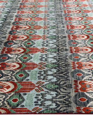 Traditional Geometric Wool, Silk Hand Knotted Red Area Rug 8' 0" x 9' 10"