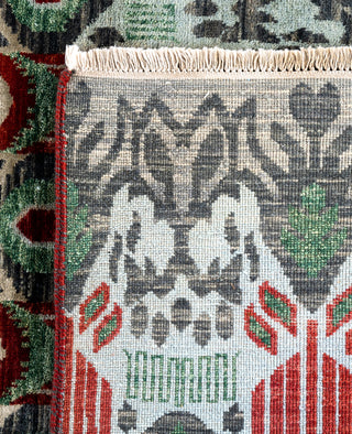 Traditional Geometric Wool, Silk Hand Knotted Red Area Rug 8' 0" x 9' 10"