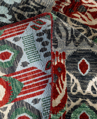 Traditional Geometric Wool, Silk Hand Knotted Red Area Rug 8' 0" x 9' 10"