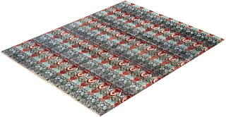 Traditional Geometric Wool, Silk Hand Knotted Red Area Rug 8' 0" x 9' 10"