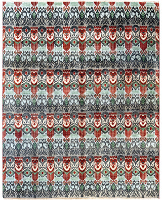 Traditional Geometric Wool, Silk Hand Knotted Red Area Rug 8' 0" x 9' 10"