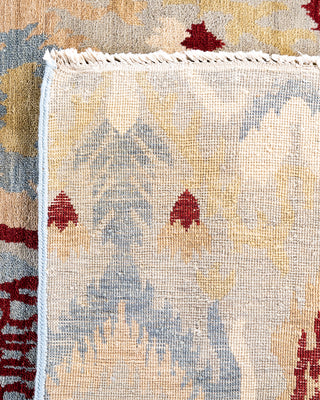 Traditional Ikat Hand Knotted Floral Wool Gray Area Rug 7' 9" x 10' 0"