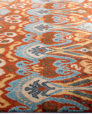 Traditional Floral Wool Hand Knotted Red Area Rug 8' 1" x 10' 1"