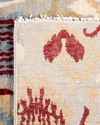 Traditional Ikat Hand Knotted Floral Wool Gray Area Rug 9' 3" x 12' 1"