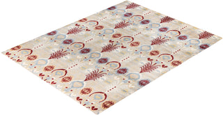 Traditional Ikat Hand Knotted Floral Wool Gray Area Rug 9' 3" x 12' 1"