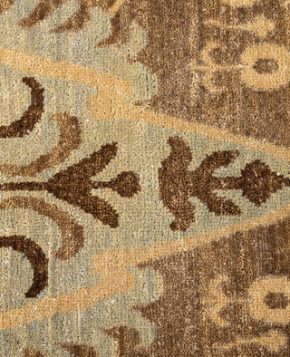 Traditional Floral Wool Hand Knotted Beige Area Rug 9' 0" x 12' 1"