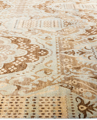 Traditional Floral Wool Hand Knotted Beige Area Rug 9' 0" x 12' 1"